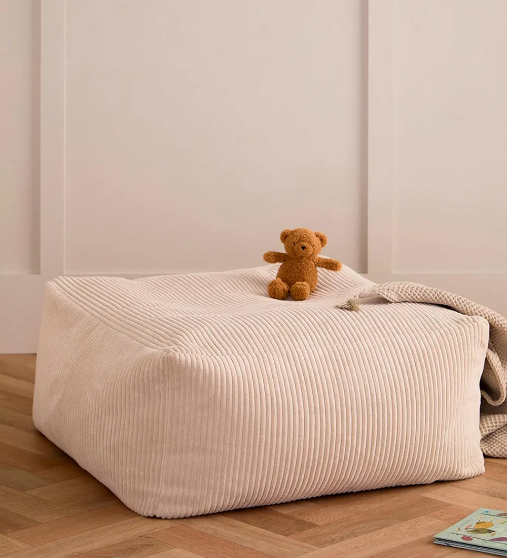 Puffer-Kids Concept Puf - 85x85x34 cm - Fløjl - Off-White