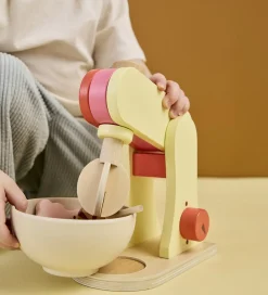 Trælegetøj|Rolleleg-Kids Concept Røremaskine - Træ - 17 cm - Lysegul/Rosa