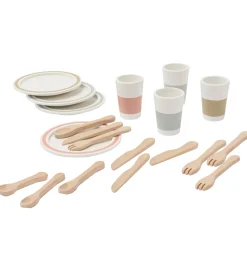 Kids Concept Legekøkken Og Legemøbel*Spisestel - Bistro - Træ/Hvid