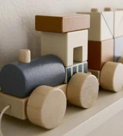 Kids Concept Trælegetøj*Tog m. Klodser - 38 cm - Træ