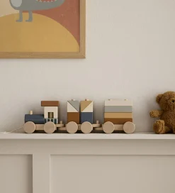Kids Concept Trælegetøj*Tog m. Klodser - 38 cm - Træ