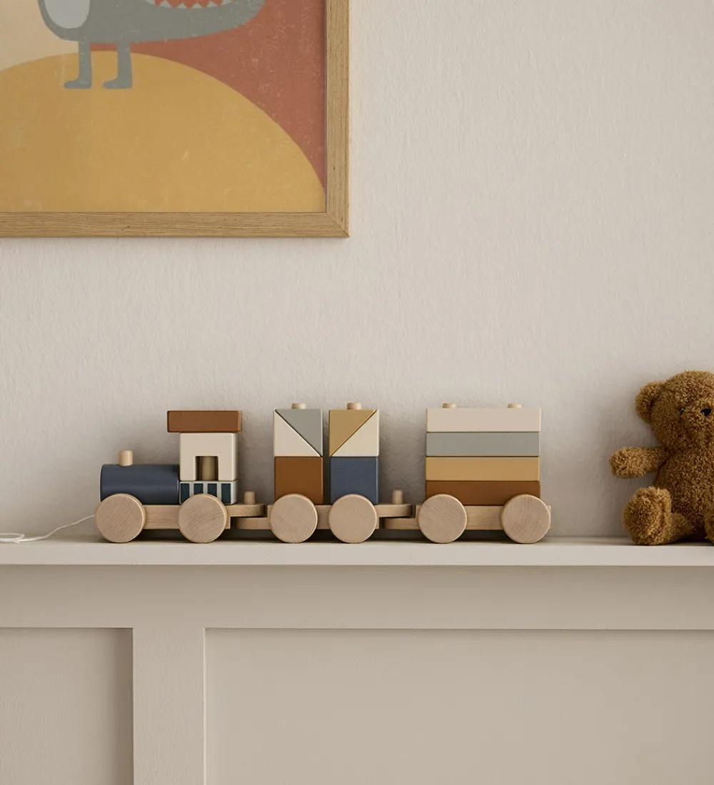 Kids Concept Trælegetøj*Tog m. Klodser - 38 cm - Træ