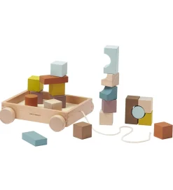Stablelegetøj-Kids Concept Trækvogn m. Stableklodser - Neo - Multi