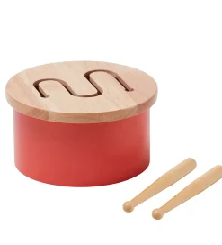 Musikinstrumenter-Kids Concept Trælegetøj - Tromme Mini - 16,5 x 9 cm - Rød