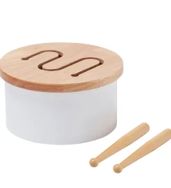 Kids Concept Musikinstrumenter*Trælegetøj - Tromme Mini - 16,5 x 9 cm - Hvid