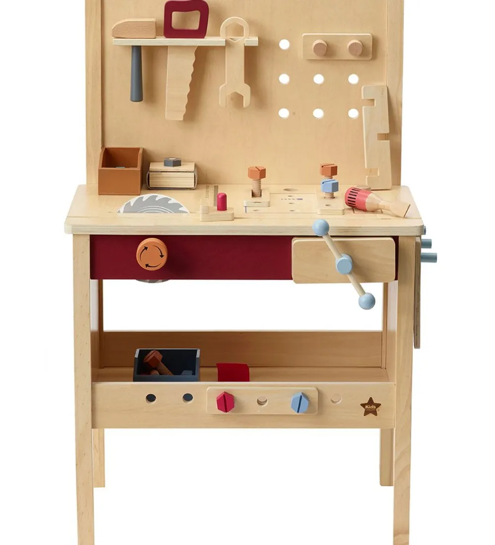 Legeværktøj|Legekøkken Og Legemøbel-Kids Concept Værktøjsbænk - 39 dele - Træ