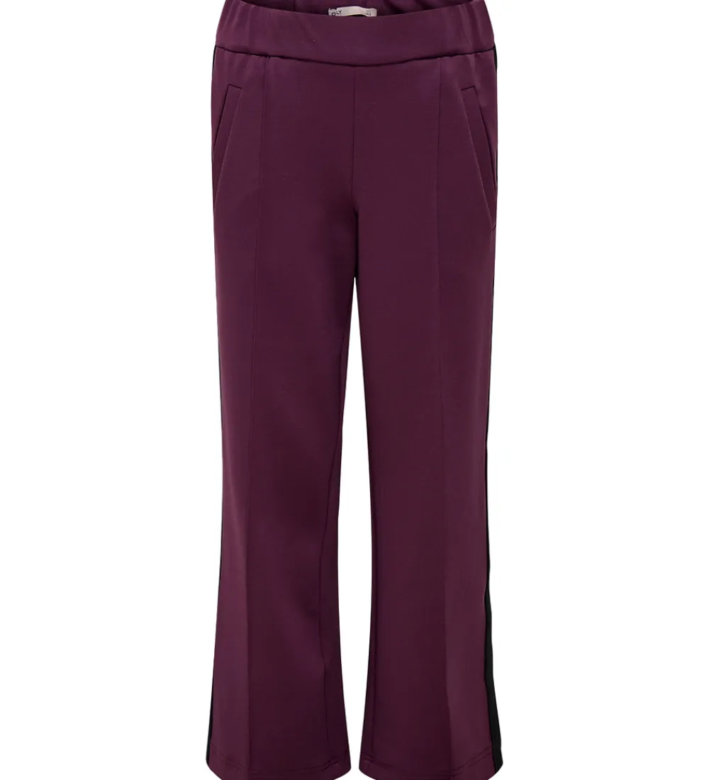 Træningsbukser|Træning Og Gymnastik-Kids Only Bukser - KogWarm - Mauve Wine/Panel White/Blac