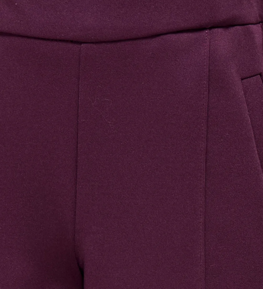 Træningsbukser|Træning Og Gymnastik-Kids Only Bukser - KogWarm - Mauve Wine/Panel White/Blac