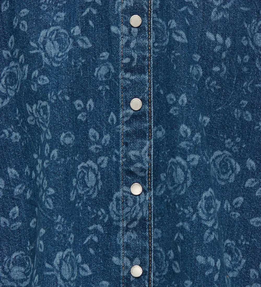 Skjorter-Kids Only Denimjakke - KogGrace - Medium Blue Denim/Rose