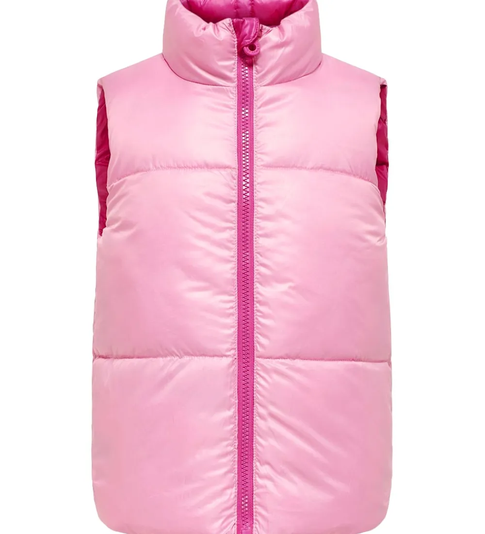 Veste|Dunveste Og Dyneveste-Kids Only Dynevest - Vendbar - KogNewRicky - Raspberry Rose/Bego