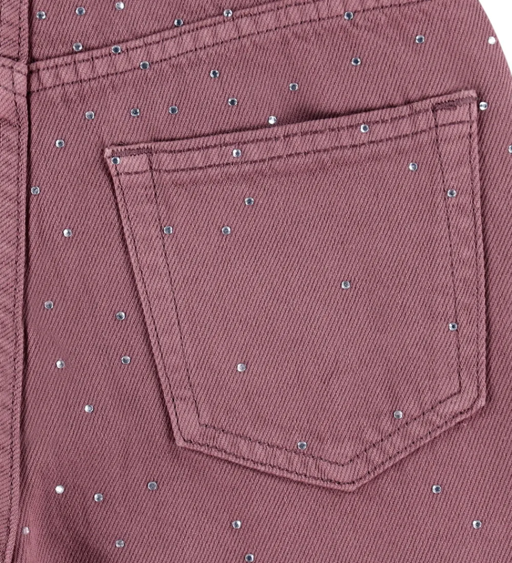 Bukser Og Jeans|Pigetøj-Kids Only Jeans - KogCobain - Rose Brown/Rhinestones