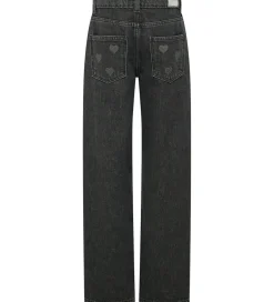 Bukser Og Jeans-Kids Only Jeans - KogLumi - Washed Black/ Heart Embroide