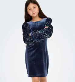 Kjoler|Juletøj-Kids Only Kjole - KogConfidence - Velour/Palietter - Naval Acade