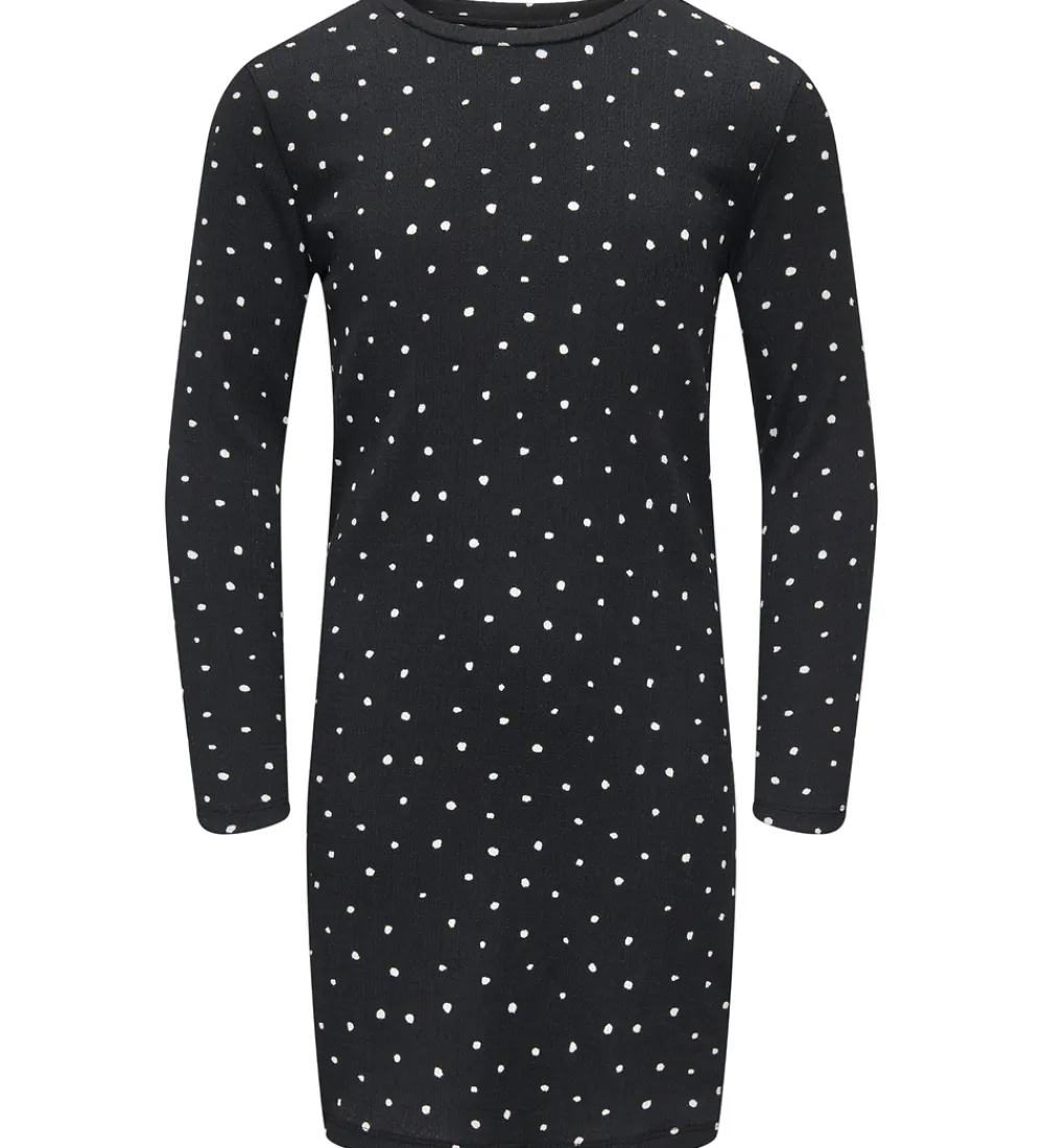 Kids Only Kjoler*Kjole - KogMelia - Black/Dots Cloud Dancer