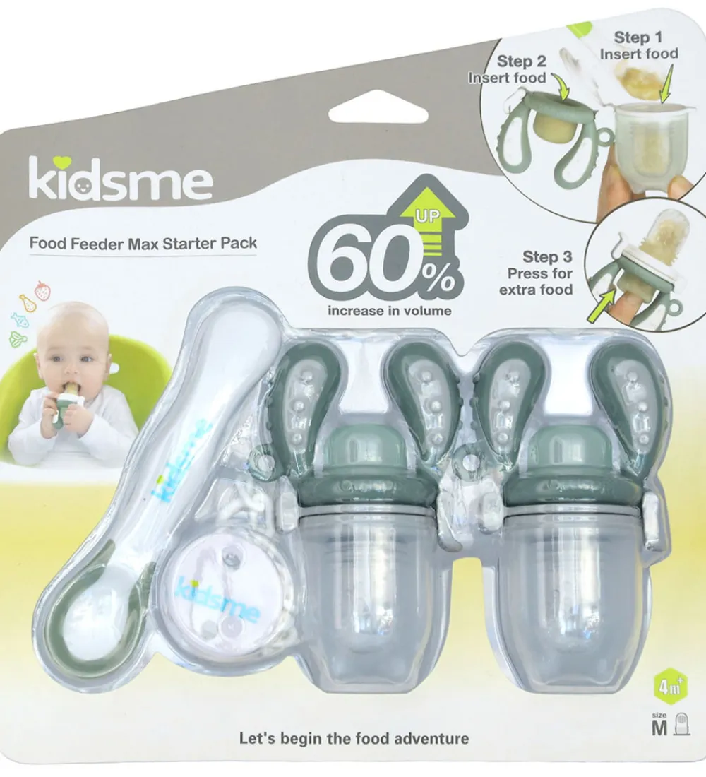 Spisetid-KidsMe Food Feedere - 2-pak - Starterpakke - Medium - Gray