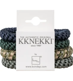 Hårpynt|Hårelastikker-Kknekki Hårelastikker - 4-pak - Green/Blue/Grey