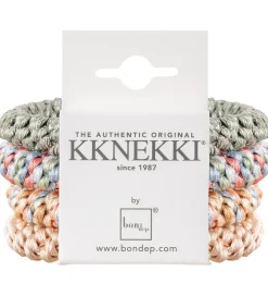 Hårelastikker-Kknekki Hårelastikker - 4-pak - Beige/Grøn/Pink