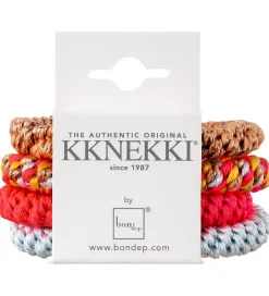 Hårelastikker-Kknekki Hårelastikker - 4-pak - Blå/Beige/Pink/Gul