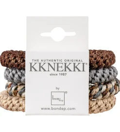 Kknekki Hårelastikker*Hårelastikker - 4-pak - Beige/Brun/Grå