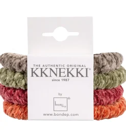 Hårelastikker-Kknekki Hårelastikker - 4-pak - Velour - Grøn/Orange/Brun