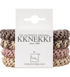 Kknekki Hårelastikker*Hårelastikker - 4-pak - Pink/Beige/Brun