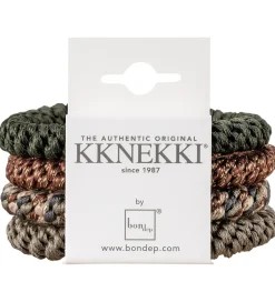 Hårpynt|Hårelastikker-Kknekki Hårelastikker - 4-pak - Green/Brown