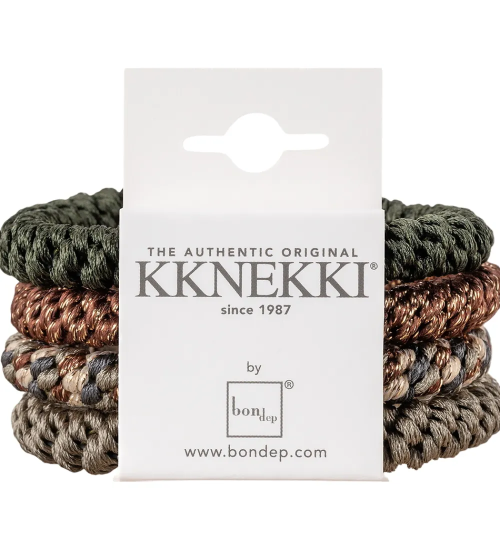 Hårpynt|Hårelastikker-Kknekki Hårelastikker - 4-pak - Green/Brown