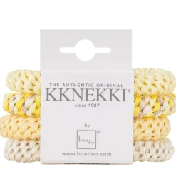 Hårpynt|Hårelastikker-Kknekki Hårelastikker - 4-pak - Yellow/White