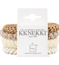 Hårelastikker-Kknekki Hårelastikker - 4-pak - Brun/Beige/hvid