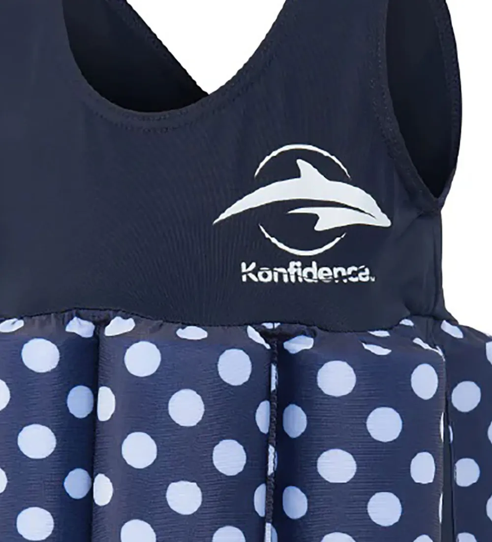 Svømmeveste-Konfidence Svømmedragt - UV40+ - Navy/Polka