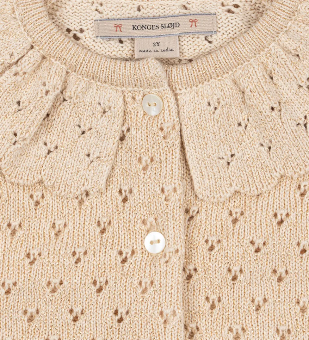 Konges Sløjd Cardigans*Cardigan - Strik - Buttercream m. Hulmønster