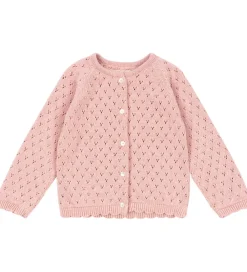 Cardigans-Konges Sløjd Cardigan - Strik - Mellow Rose m. Hulmønster