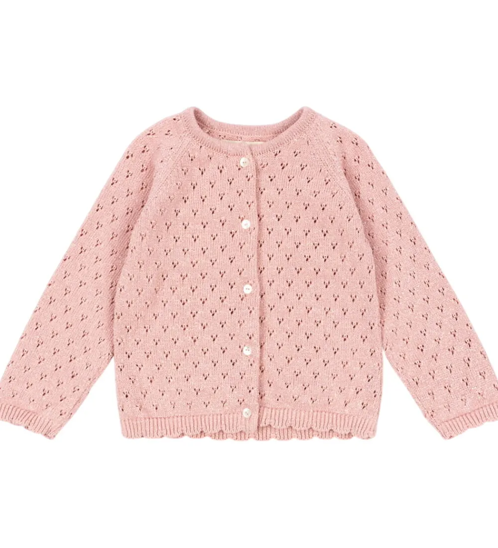 Cardigans-Konges Sløjd Cardigan - Strik - Mellow Rose m. Hulmønster