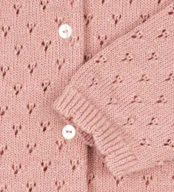 Cardigans-Konges Sløjd Cardigan - Strik - Mellow Rose m. Hulmønster