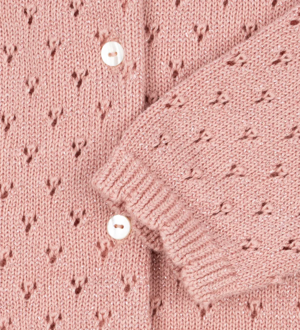 Cardigans-Konges Sløjd Cardigan - Strik - Mellow Rose m. Hulmønster