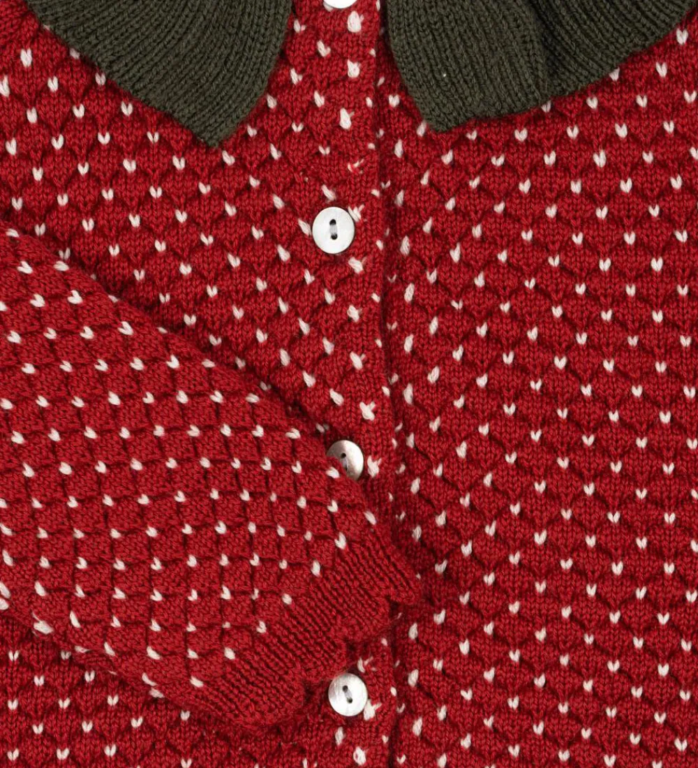 Cardigans-Konges Sløjd Cardigan - Uld - Strik - Strawberry - Barbados Cher