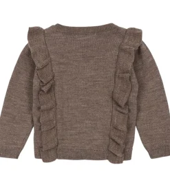 Cardigans-Konges Sløjd Cardigan - Uld - Strik - Fiol Frill - Brunmeleret