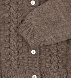 Cardigans-Konges Sløjd Cardigan - Uld - Strik - Fiol Frill - Brunmeleret