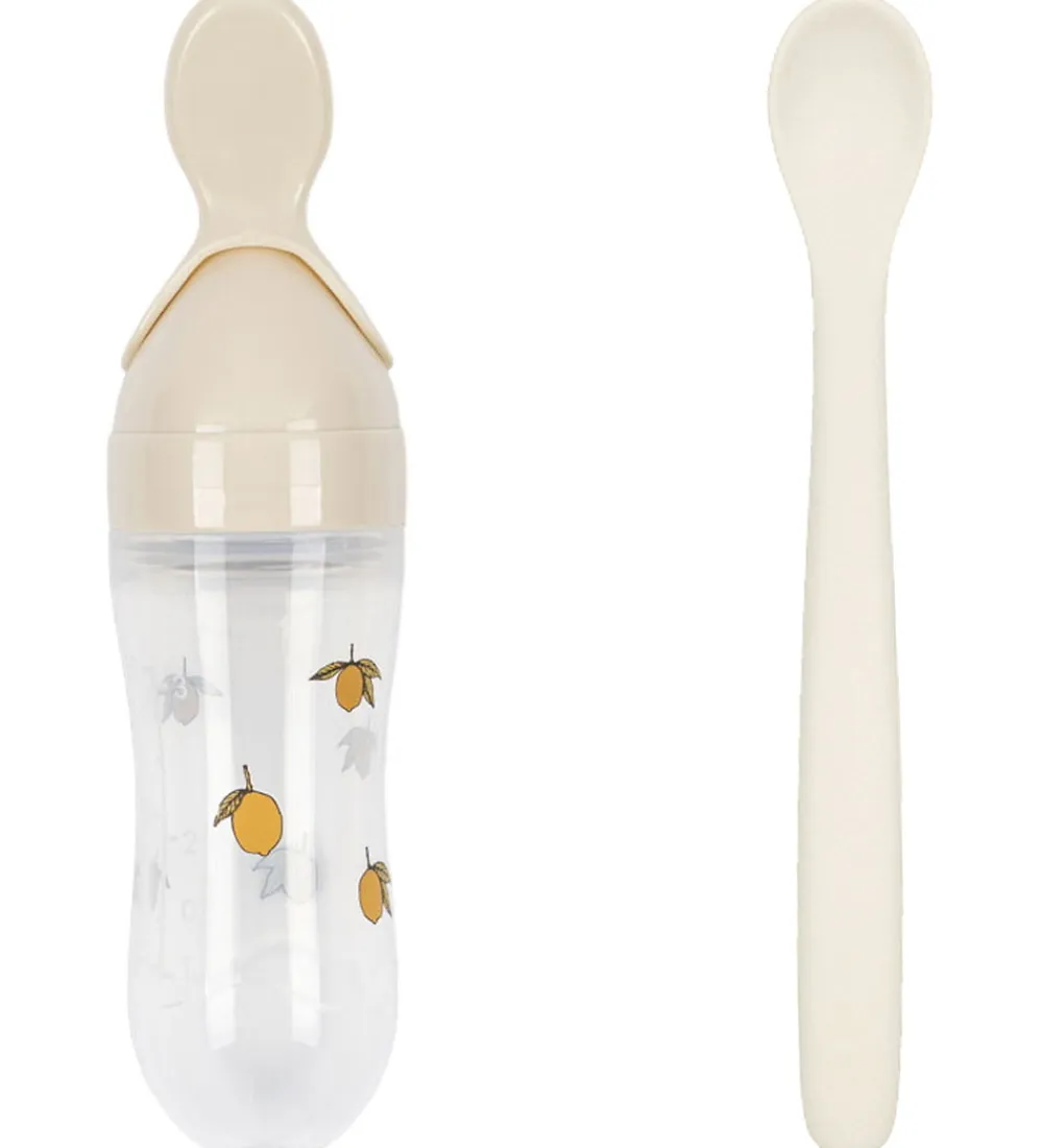 Konges Sløjd Spisesæt*Food Feeder m. Flaske/ske - Lemon