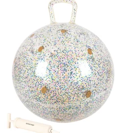 Tumledyr|Bolde-Konges Sløjd Hoppebold m. Håndtag - Glitter - Lemon - 50 cm