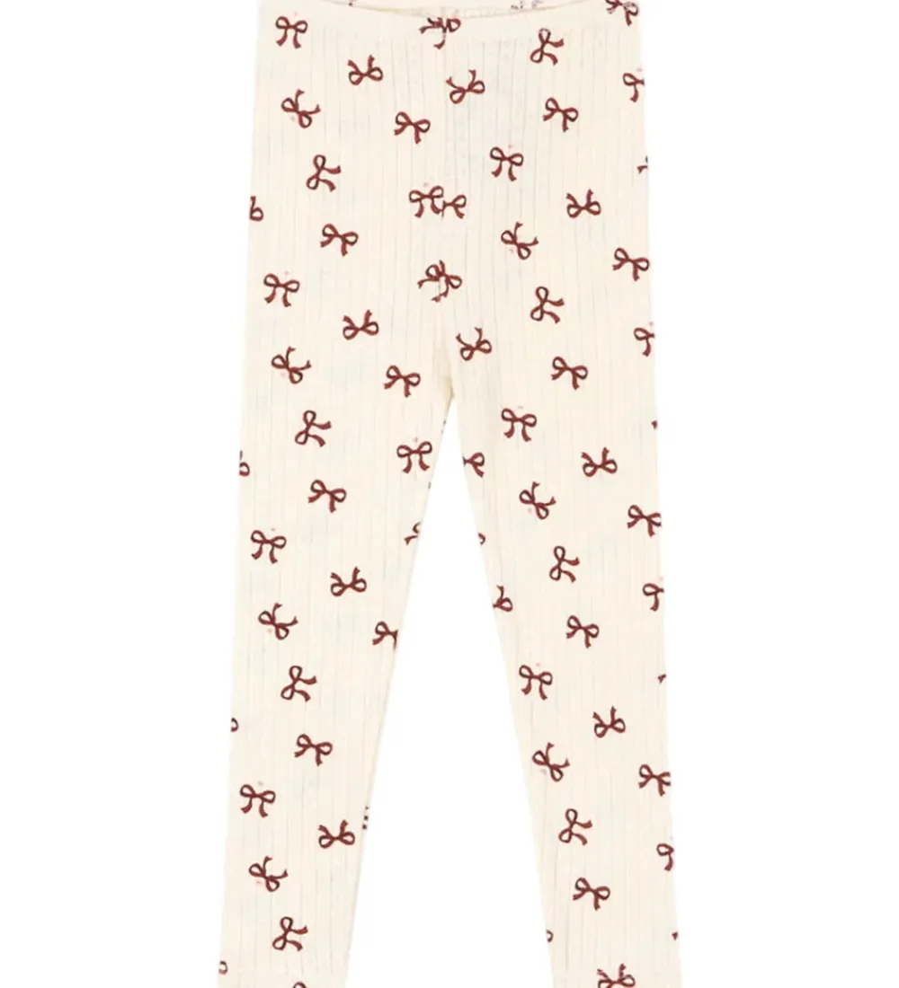 Konges Sløjd Leggings*Leggings - Minnie - Bow Rouge m. Hulmønster