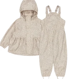 Konges Sløjd Regntøj*Regntøj m. Seler/Fleece - PU - Rainy Palme - Milk T