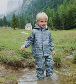 Regntøj-Konges Sløjd Regntøj m. Seler/Fleece - Palme - Laurel Blue Check