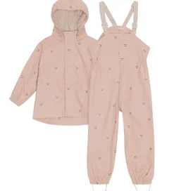 Konges Sløjd Regntøj*Regntøj m. Seler/Fleece - PU - Rainy Palme - Cherry