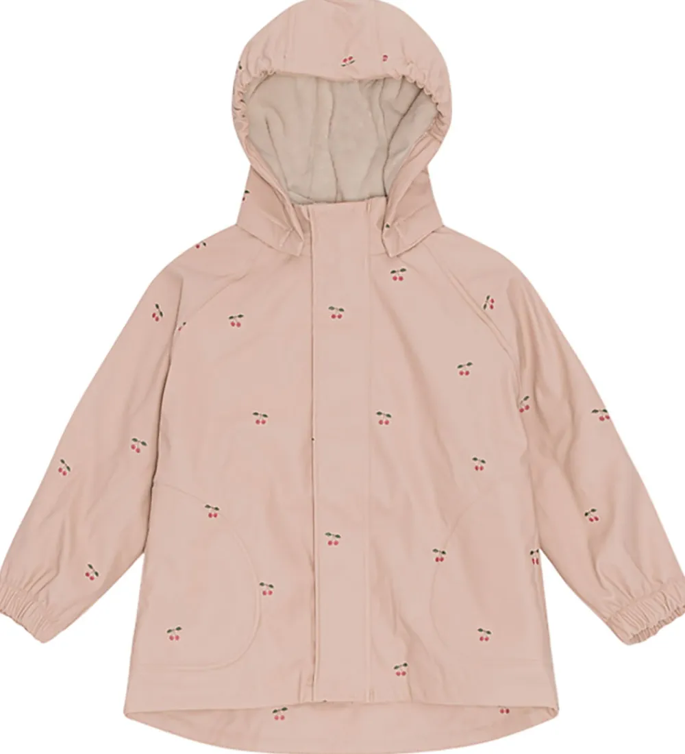 Konges Sløjd Regntøj*Regntøj m. Seler/Fleece - PU - Rainy Palme - Cherry