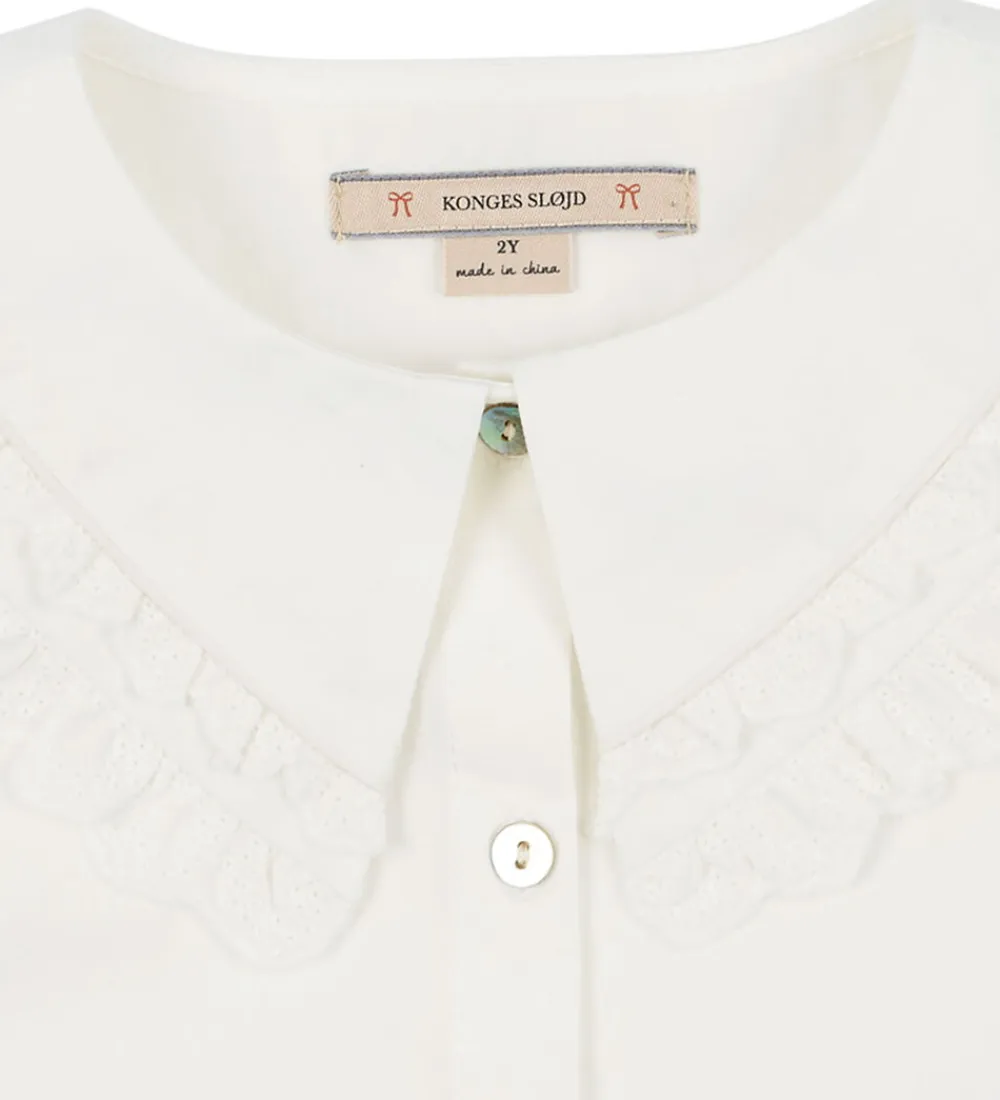 Skjorter-Konges Sløjd Skjorte - Coeur Collar - Optic White