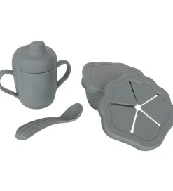 Spisesæt-Konges Sløjd Spisesæt - Silicone - 3 dele - Light Blue