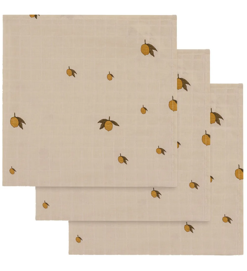 Konges Sløjd Stofbleer*Stofbleer - 65x65 cm - 3-pak - Lemon