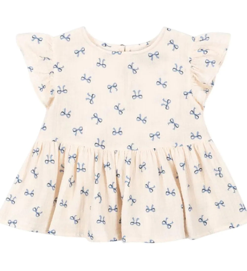 Toppe-Konges Sløjd Top - Musselin - Coco - Bow Bleu
