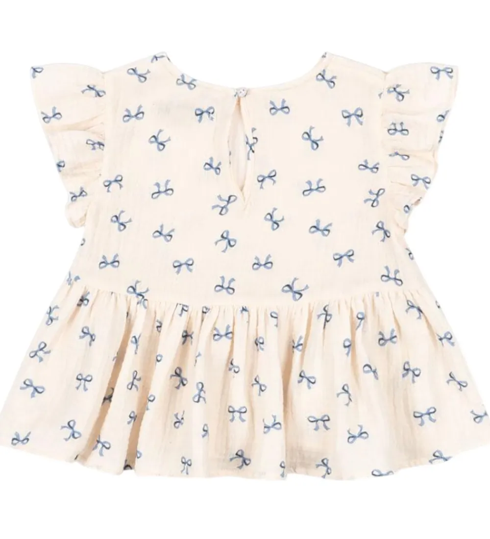 Toppe-Konges Sløjd Top - Musselin - Coco - Bow Bleu